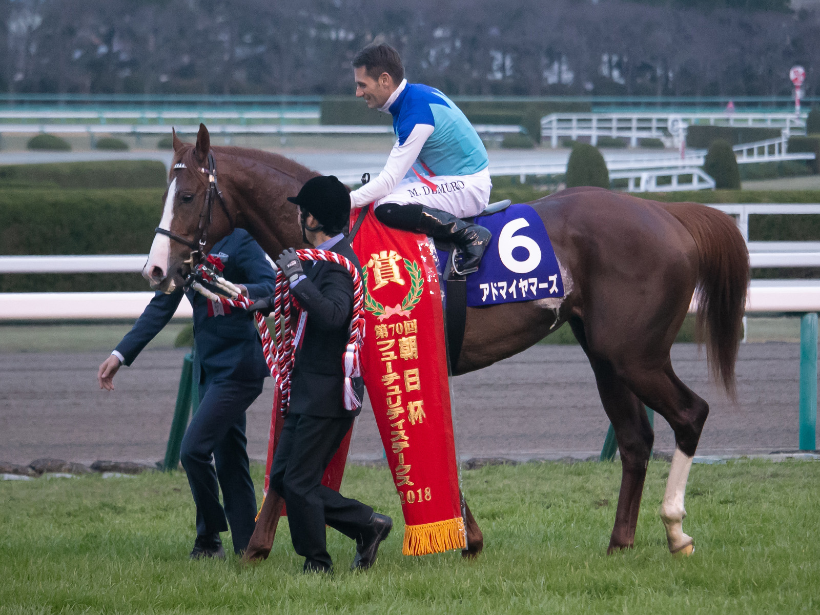 朝日杯フューチュリティステークス表彰式のアドマイヤマーズ